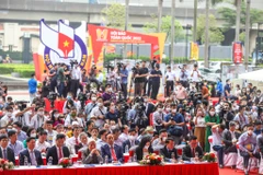 Sáng 13/4, Hội Báo toàn quốc 2022 chính thức khai mạc. (Ảnh: Minh Sơn/Vietnam+) 