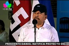 Tổng thống Ortega khẳng định dự án kênh đào sẽ giúp kinh tế Trung Mỹ phát triển. (Nguồn: Multinoticias)
