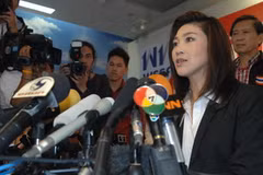 Bà Yingluck Shinawatra tại cuộc họp báo ở Bangkok sau khi biết kết quả sơ bộ cuộc bầu cử. (Nguồn: THX/TTXVN)
