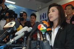 Bà Yingluck Shinawatra tại cuộc họp báo ở Bangkok sau khi biết kết quả sơ bộ cuộc bầu cử. (Nguồn: THX/TTXVN)