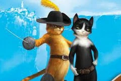 Mèo đi hia và bạn gái Kitty trong một cảnh phim. (Ảnh: DreamWorks)