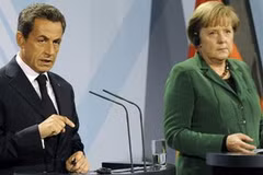 Tổng thống Pháp Nicolas Sarkozy và Thủ tướng Đức Angela Merkel. (Nguồn: AP)
