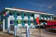 Mô hình nhà cộng đồng phòng chống thiên tai xây dựng tại Ninh Thuận. (Nguồn: TTXVN)