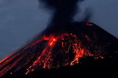 Núi lửa Anak Krakatau đang phun trào. (Nguồn: Internet)