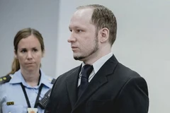 Sát thủ người Na Uy Anders Behring Breivik tại phiên xét xử. (Nguồn: Internet) 