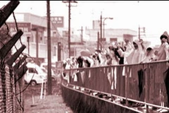 Người dân Nhật “bao vây” căn cứ Futenma trên đảo Okinawa. (Nguồn: Getty)