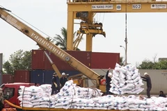 Bốc xếp hàng hóa tại Cảng Đà Nẵng. (Ảnh: Trần Lê Lâm/TTXVN)