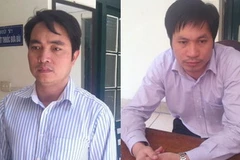 Ngô Văn Huy (trái) và Lê Văn Cường tại cơ quan điều tra. (Nguồn: dantri.com.vn)