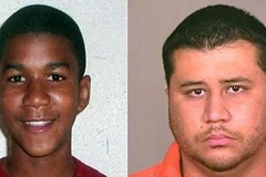 Bị cáo George Zimmerman (phải) và thanh niên da đen bị bắn chết Martin Trayvon. (Nguồn: Internet) 
