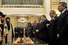 Các Bộ trưởng trong Chính phủ mới của Hy Lạp. (Nguồn: AFP/TTXVN)