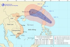 Hình ảnh đường đi và vị trí của cơn bão. (Nguồn: Internet)