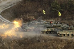 Xe tăng K-1 của Hàn Quốc trong cuộc tập trận tại vùng núi Pocheon tháng 12/2010. (Nguồn: AFP/TTXVN)