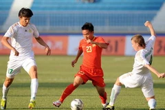 U23 Việt Nam (áo đỏ) đã thua đậm U23 Turkmenistan. (Ảnh: Quốc Khánh/TTXVN)