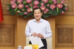 Phó Thủ tướng Lê Minh Khái phát biểu. (Ảnh: An Đăng/TTXVN)