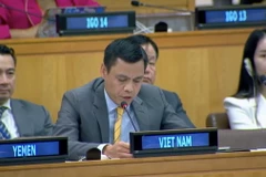 Đại sứ Đặng Hoàng Giang, Trưởng phái đoàn Đại diện thường trực Việt Nam tại Liên hợp quốc, phát biểu tại hội nghị. (Ảnh: TTXVN phát)