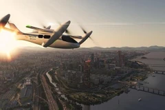 Hình ảnh do Tập đoàn Hanwha cung cấp ngày 14/6 cho thấy mô hình Butterfly - taxi bay cất và hạ cánh thẳng đứng hoàn toàn bằng điện đang được phát triển bởi Hanwha Systems của Hàn Quốc và nhà phát triển eVTOL của Mỹ Overair. (Nguồn: koreaherald.com)