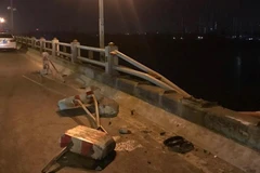 Hiện trường vụ tai nạn. (Ảnh: TTXVN phát)