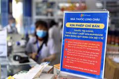 Từ ngày 24/2/2022, thuốc điều trị F0 bắt đầu được bán tại một số nhà thuốc trên địa bàn tỉnh Vĩnh Phúc. (Ảnh: Hoàng Hùng/TTXVN)