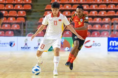 Đội tuyển futsal Việt Nam giành chiến thắng 7-1 trước đội tuyển futsal Timor Leste. (Nguồn: VFF)
