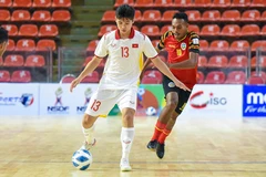 Đội tuyển futsal Việt Nam giành chiến thắng 7-1 trước đội tuyển futsal Timor Leste. (Nguồn: VFF)