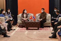 Phó Chủ tịch nước Võ Thị Ánh Xuân tiếp Tỉnh trưởng Udon Thani Sayam Sirimongkol. (Ảnh: Hữu Kiên/TTXVN)