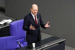 Thủ tướng Đức Olaf Scholz phát biểu tại phiên họp Quốc hội ở Berlin, ngày 12/1/2022. (Ảnh: THX/TTXVN)