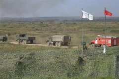 Các lực lượng cơ động trong cuộc tập trận Nga-Belarus mang tên Zapad-2021, tại Kaliningrad (Nga) hồi tháng Chín năm ngoái. (Ảnh: Trần Hiếu/TTXVN)