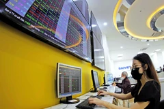 Khách hàng giao dịch tại Chứng khoán Bảo Việt, Hà Nội. (Ảnh: Trần Việt/TTXVN)