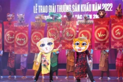 Tiết mục của Nhà hát Múa rối Việt Nam trong lễ trao giải. (Ảnh: Tuấn Đức/TTXVN)