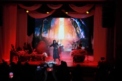 Nghệ sỹ Dương Thùy Anh biểu diễn tại buổi ra mắt album. (Ảnh: Thạch Anh)