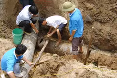 Công ty Tung Kuang đã tự tháo dỡ toàn bộ hệ thống đường ống xả nước thải sản xuất không qua xử lý ra môi trường. (Ảnh: TTXVN)