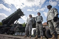 Các tên lửa Patriot của Mỹ được triển khai tại thị trấn Morag, gần biên giới Nga. (Ảnh: Getty Images)