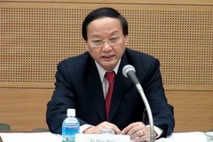 Ông Tô Huy Rứa, Ủy viên Bộ Chính trị, Bí thư Trung ương Đảng phát biểu tại hội thảo. (Ảnh: phóng viên TTXVN tại Nhật Bản)