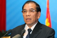 Tổng Bí thư Nông Đức Mạnh phát biểu tại lễ kỷ niệm. (Ảnh: Xuân Tuân/TTXVN)