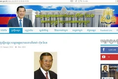 Ảnh chụp màn hình trang web của Thủ tướng Hun Sen.