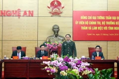 Đại tướng Trần Đại Quang phát biểu tại buổi làm việc. (Ảnh: Tá Chuyên/TTXVN)