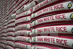 Những bao gạo Thái Lan tại nhà máy ở Bangkok. (Nguồn: AFP/TTXVN)