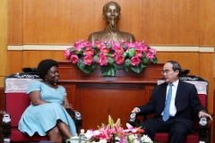 Ông Nguyễn Thiện Nhân tiếp Phó Chủ tịch Ngân hàng Thế giới phụ trách Đông Á-Thái Bình Dương Vitoria Kwakwa. (Ảnh: Nguyễn Dân/TTXVN)