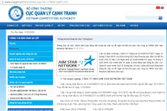 Thông báo của Cục Quản lý cạnh tranh. (Nguồn: Bộ Công Thương)