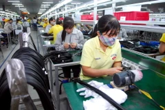 Công nhân tại Khu Công nghiệp Điềm Thụy, Thái Nguyên. (Ảnh: TTXVN) 