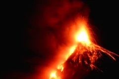 Núi lửa Fuego trong lần phun nham thạch hồi tháng 1. (Nguồn: EPA)