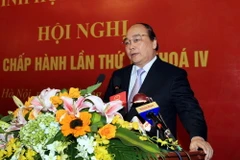 Phó Thủ tướng Chính phủ Nguyễn Xuân Phúc phát biểu tại hội nghị. (Ảnh: Phạm Kiên/TTXVN)