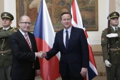 Thủ tướng Cộng hòa Séc Bohuslav Sobotka (trái) và Thủ tướng Anh David Cameron. (Nguồn: AP)