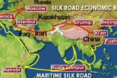 Bản đồ Vành đai kinh tế Con đường tơ lụa. (Ảnh: AP)