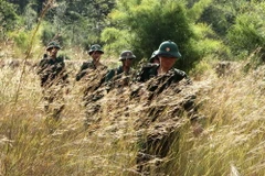 Chiến sỹ biên phòng tuần tra khu vực biên giới. (Ảnh minh họa: Dương Giang/TTXVN)