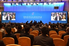 Phó Thủ tướng, Bộ trưởng Ngoại giao Phạm Bình Minh tại phiên khai mạc Diễn đàn châu Á Bác Ngao. (Ảnh: Yến-Kiên/TTXVN)