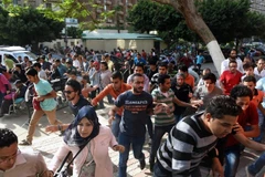 Biểu tình ở Ai Cập ngày 25/4/2016 sau khi Chính phủ Ai Cập quyết định chuyển giao 2 hòn đảo Tiran và Sanafir cho Saudi Arabia. (Nguồn: AFP)