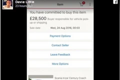 Giấy tờ chứng tỏ anh Little đã mua xe buýt trị giá 28.500 bảng Anh. (Nguồn: Daily Mail)