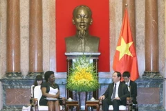 Chủ tịch nước Trần Đại Quang tiếp bà Victoria Kwakwa, Phó Chủ tịch Ngân hàng Thế giới. (Ảnh: Nhan Sáng/TTXVN) 