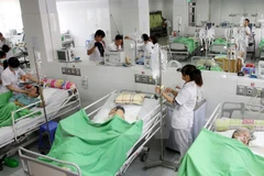 Các y, bác sỹ của bệnh viện điều trị, chăm sóc bệnh nhân. (Ảnh: Trung Kiên/TTXVN)